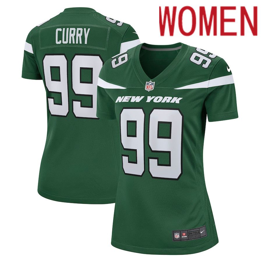 Women New York Jets #99 Vinny Curry Nike Gotham Green Game NFL Jersey->women nfl jersey->Women Jersey